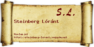 Steinberg Lóránt névjegykártya